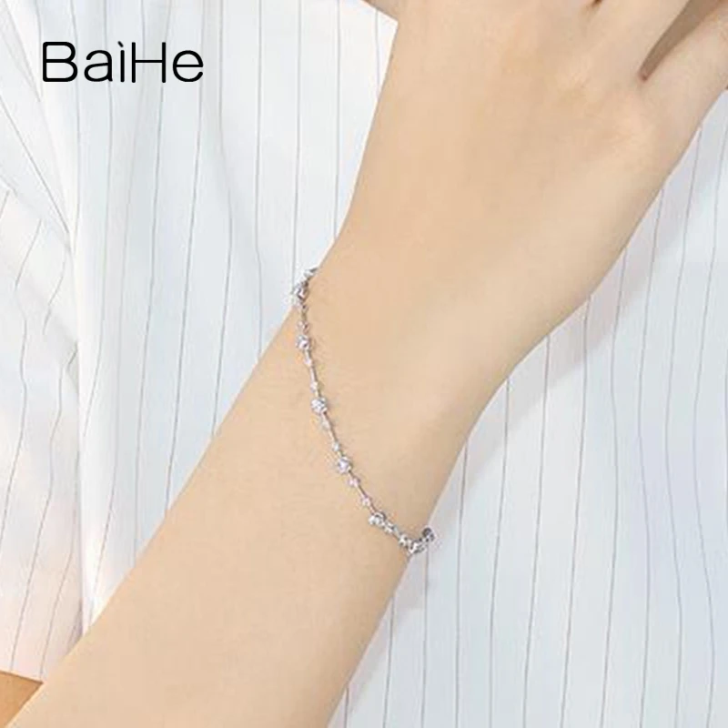 BAIHE Solid 14K желтый/белый/розовое золото 1CT H/SI природные бриллианты Свадебные модные
