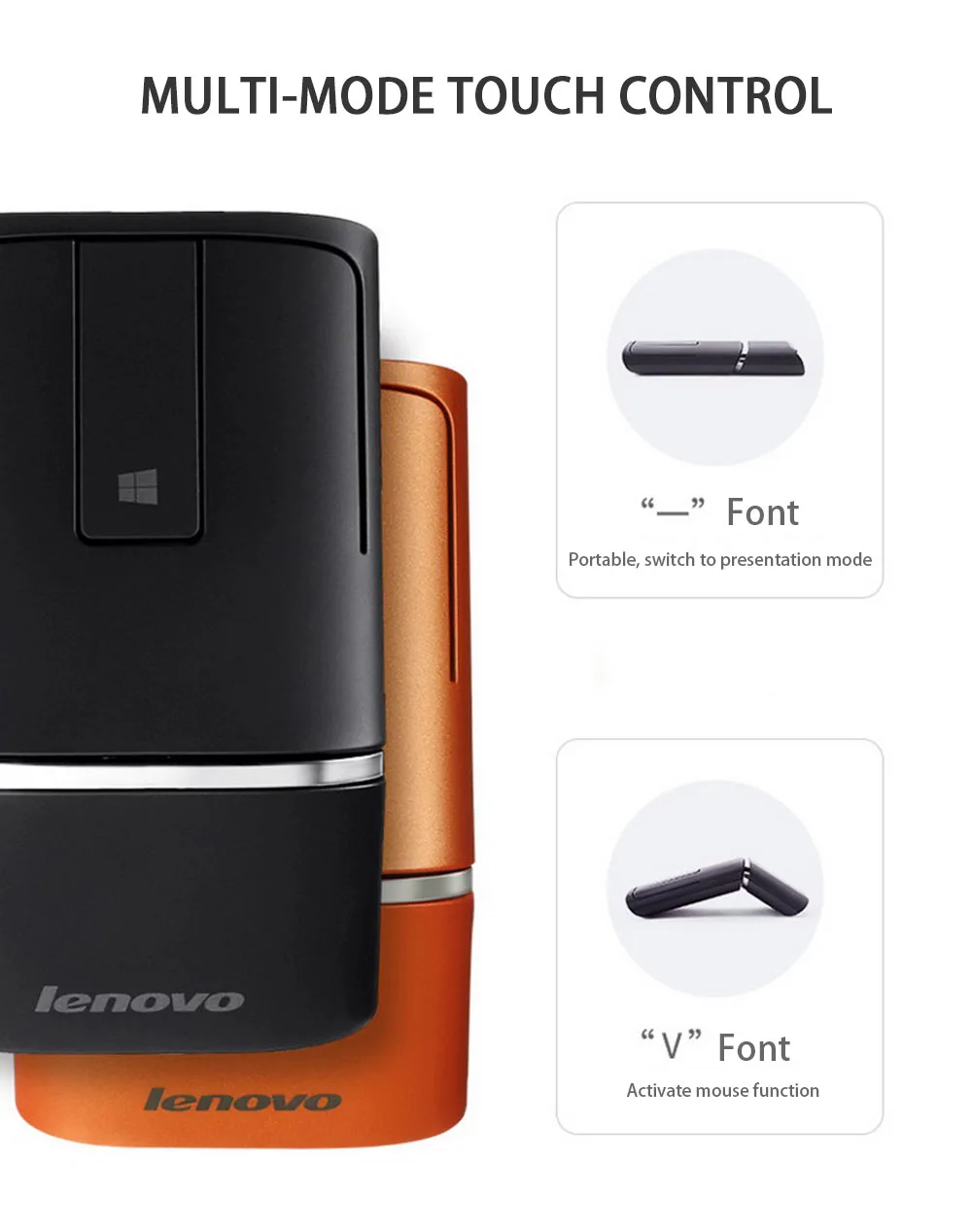 LENOVO N700 беспроводная мышь 2,4 ГГц мышь с лазерным пером 1200 dpi USB с двойным подключением PPT 3D Touch для офиса и дома