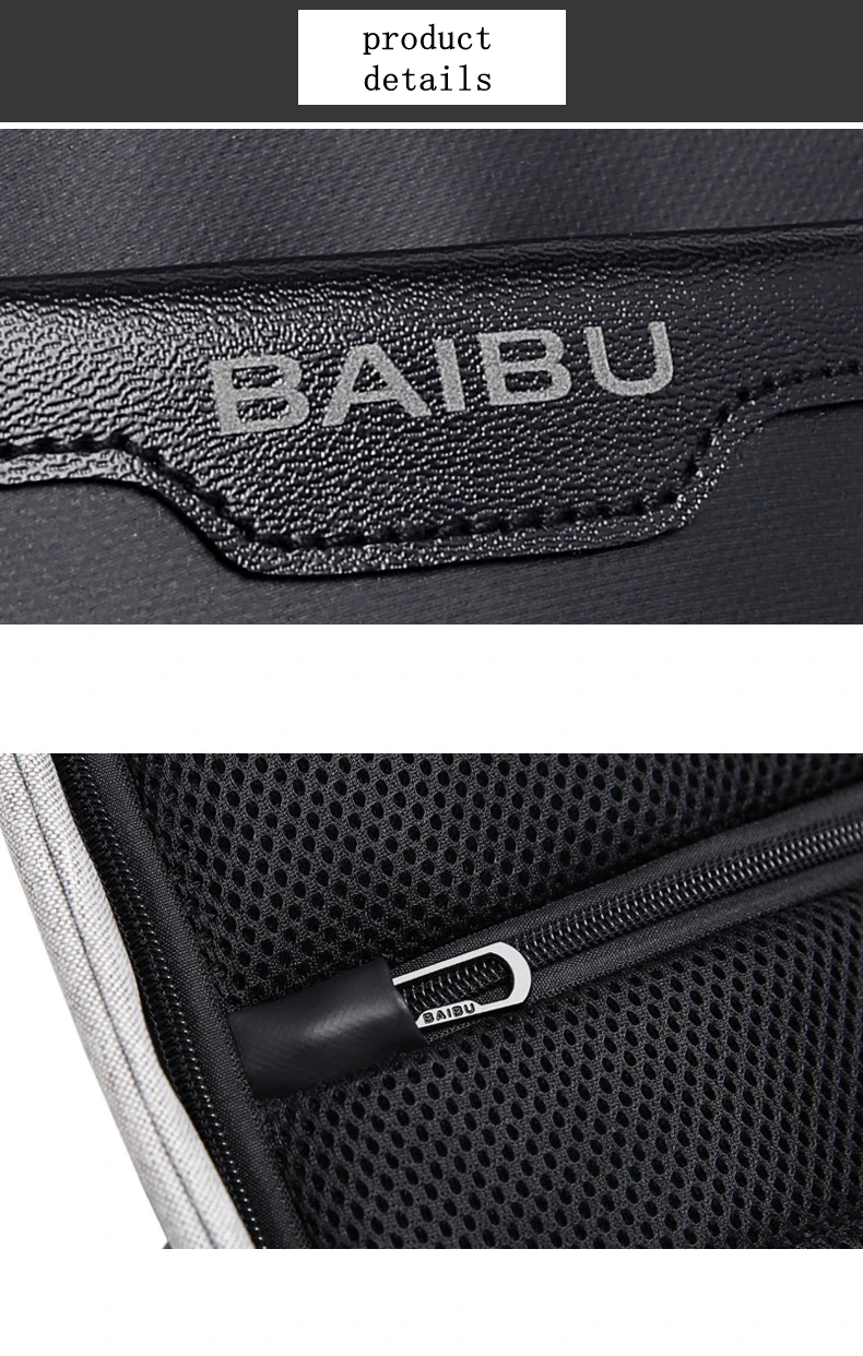 Новые сумки от BAIBU через плечо с функцией подзарядки через USB, мужская нагрудная сумка-антивор, сумка-мессенджер для поездок, водонепроницаемая сумка через плечо для мобильного телефона