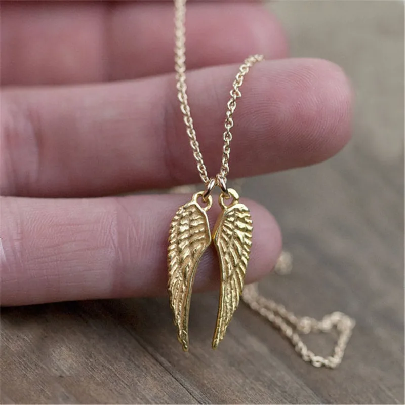 

Guardian Angel Wings Pendant Necklace Clavicle Chains Statement Necklace Women Jewelry Flying Dream Chain
