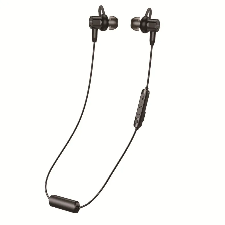 Наушники ANC с функцией активного шумоподавления, наушники с Bluetooth 4,2, наушники-вкладыши, микрофон с линейным управлением, магнитные спортивные музыкальные беспроводные наушники - Цвет: Черный