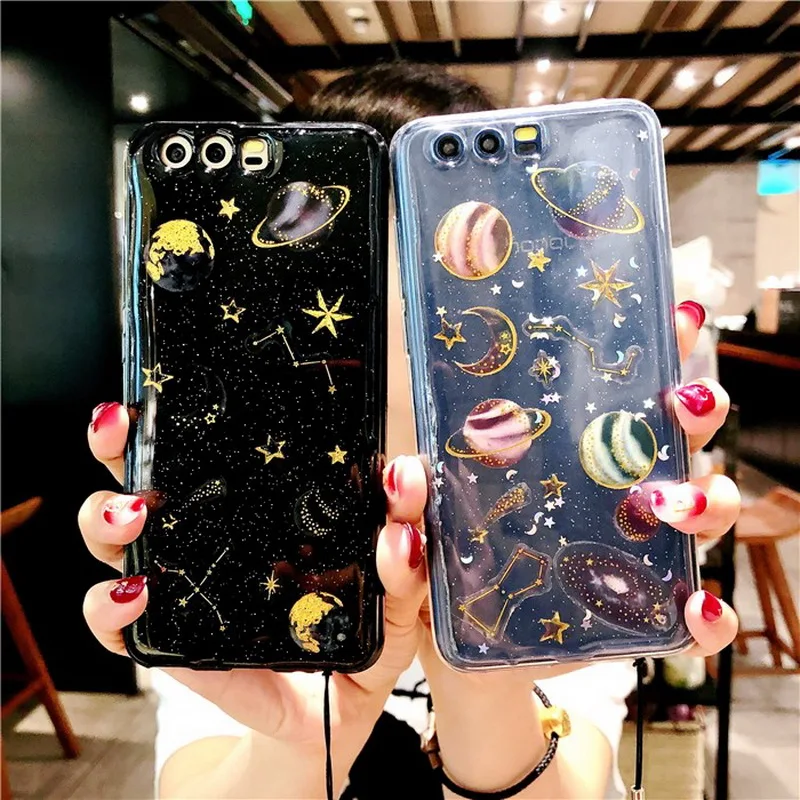 Мягкий чехол Вселенная планета для huawei P30 Pro P20 mate 20X20 Lite Honor 8X20 Pro P Smart Сияющий прозрачный чехол Fundas