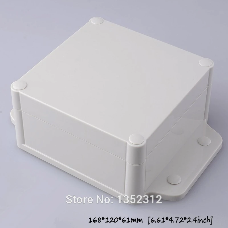 

1 pcs 168*120*61mm IP68 Plastic waterproof box wall mount ABS PCB enclosure belt ears DIY project box junction box control box