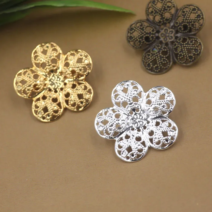 Винтажные филигранные броши в форме цветка 25 мм|diy findings|brooch pin backspin back |