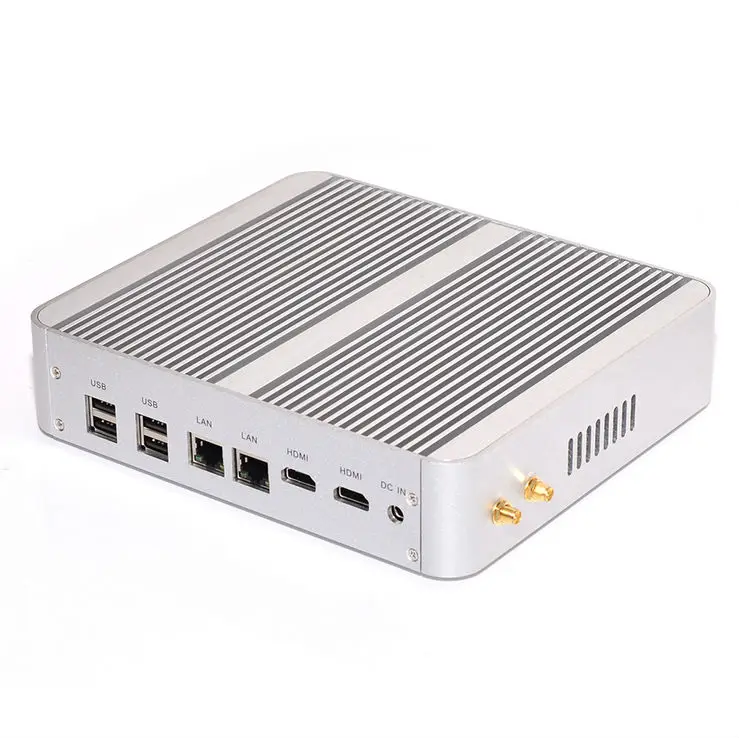 Безвентиляторный мини-ПК Intel компьютер Core i5Broadwell Windows 7/8/10 Barebone неттоп 4K HDMI HTPC Iris 5100