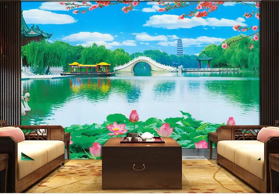 Пользовательские 3d фото обои комната росписи Ханчжоу Западное озеро пейзаж 3D