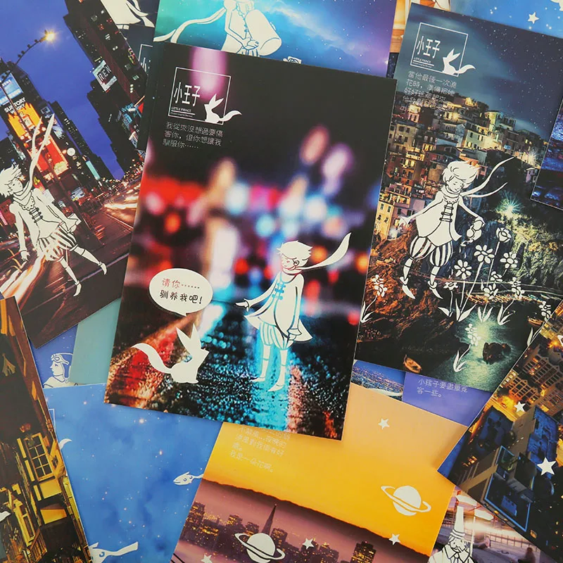 30 шт./лот Люминесцентная открытка Маленького принца поздравительная