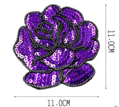 Purple Color 5pcs AHYONNIEX 5 шт./лот расшитые блестками бусины бренд роза ткань патчи гладить на аппликация на сумку наклейки на одежду - Цвет: Purple Color 5pcs
