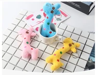 50pcslot plush toys with pvc box 12cm simulation giraffe doll stuffed cute pendant decor keychainbox
