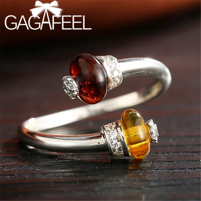 GAGAFEEL, Новое 925 пробы, серебряное, натуральное, желтое, красное, Женское кольцо, модное, оригинальное, хорошее ювелирное изделие, милое кольцо для женщин, вечерние, с шармом, Прямая поставка
