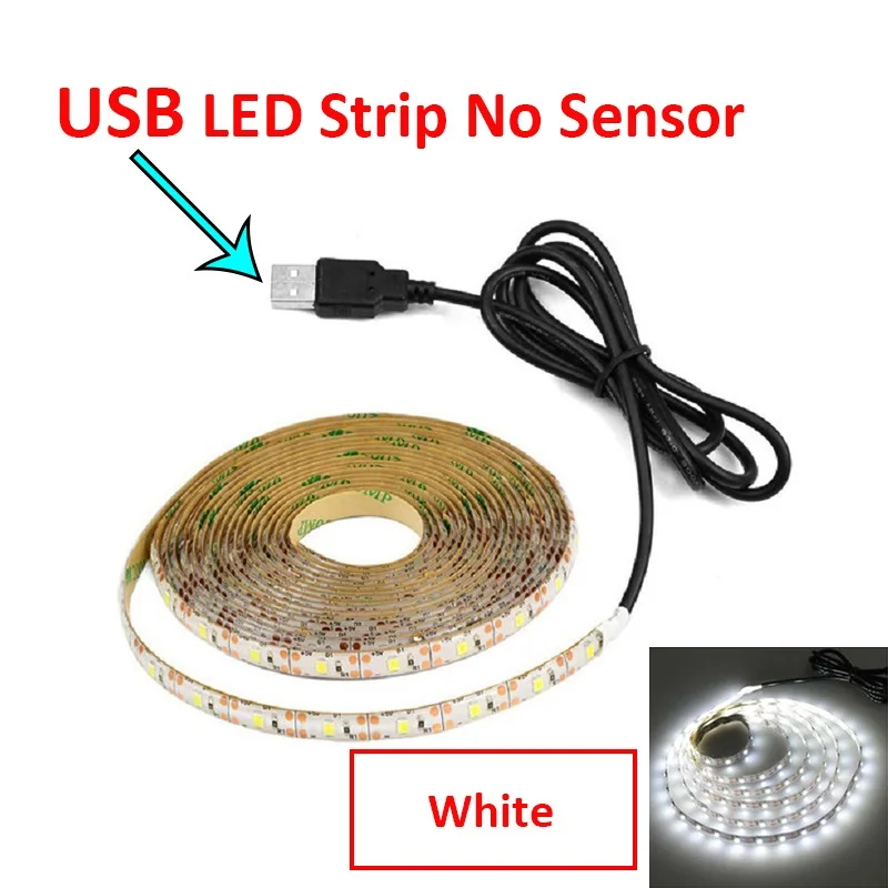 USB No Sensor White PIR датчик движения светодиодный гибкий свет novedades 5 В DC USB прикроватная лампа стенной шкаф кухонное освещение для шкафа - Цвет: USB No Sensor White