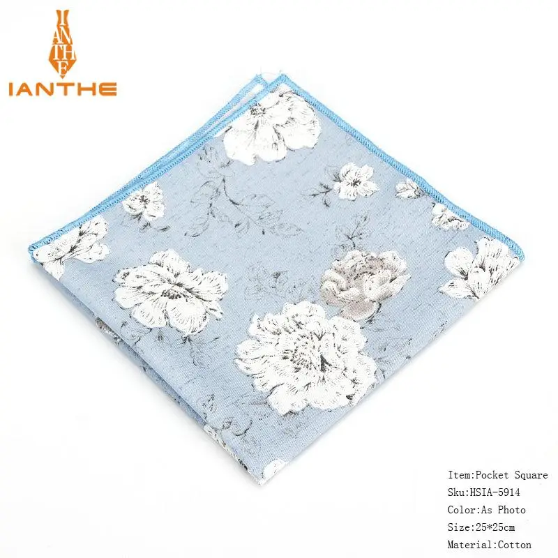 Pocket Square Фирменный мужской дизайнерский узкий платок с цветочным принтом, темно-синий Цветочный платок с квадратным платком, галстук-бабочка, галстуки, набор костюмов для мужчин - Цвет: Pocket Square
