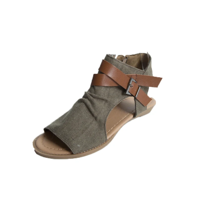 Сандалии гладиаторы женская обувь Летняя на плоской подошве коллекция 2018 года