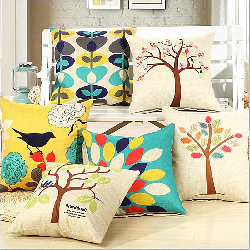 1 шт. Free Bird и цветы Подушки Детские крышка Домашний Декор Чехлы для подушек белье