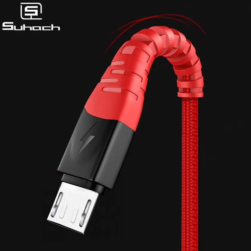 Кабель Micro USB Suhach 2.4A нейлоновый кабель для быстрой зарядки и передачи данных Samsung