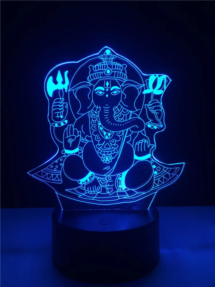 Лампа GAOPIN 3D в форме Будды Креативный светодиодный ночсветильник с USB