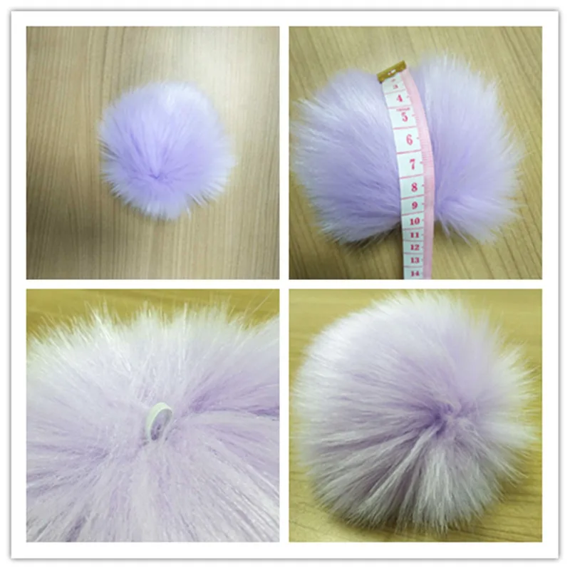 Новинка 2017 года Разноцветные Меховые помпоны 10 см зимние для обуви меховая шапка