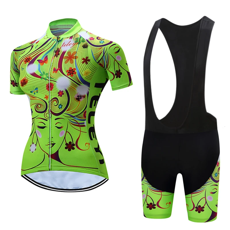 

TELEYI Cycling Jersey Sets Short Sleeve Women's Cycling Clothing Bicycle Wear Abbigliamento Ciclismo Estivo 2017 Ropa Ciclismo