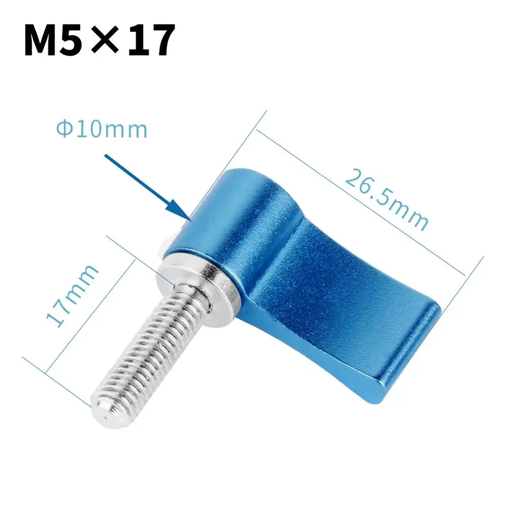 Blue M5x17mm M4 M5 M6 зажимной рычаг Зажимная ручка винты регулируемая ручка фиксирующая резьба ручка для фотографической камеры аксессуары - Цвет: Blue M5x17mm