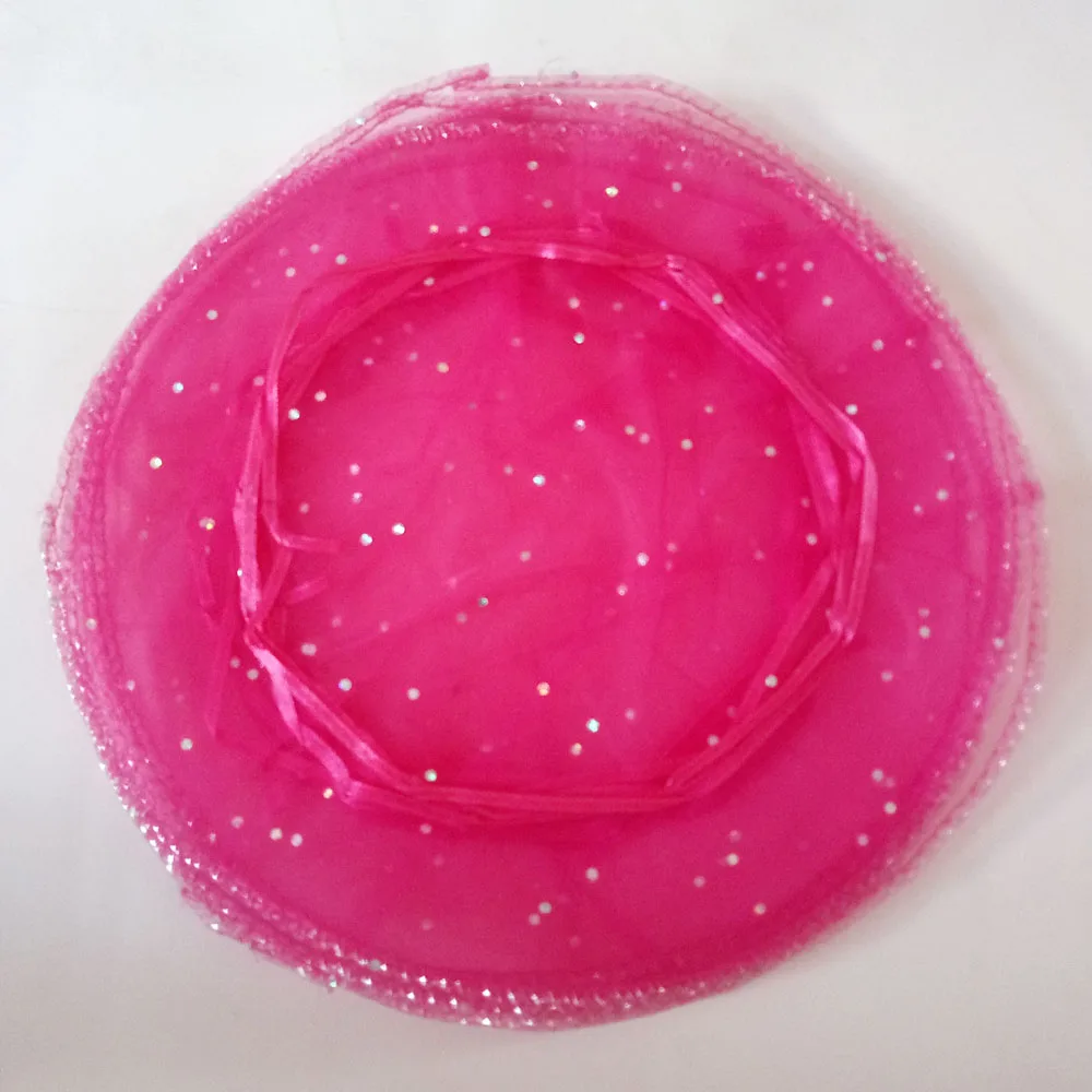 Rose red 100 шт диаметр 26 см белый круглый мешок из органзы шнурок ювелирные упаковочные сумки для свадьбы/подарка/еды/конфет/рождественской пряжи мешок - Цвет: Rose red