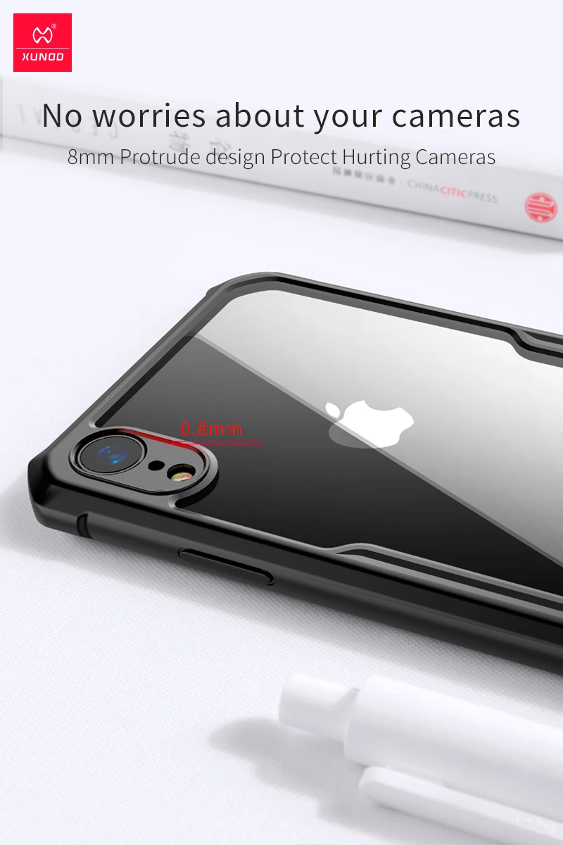 Чехол для телефона для iPhone 7 8 plus 6 6s plus XUNDD прозрачный кольцевой защитный чехол+ стеклянная Защитная пленка для iPhone xr x xs max