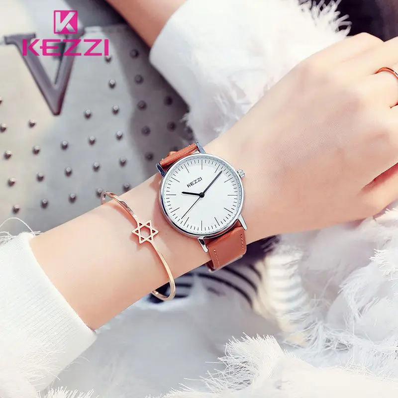 KEZZI Винтаж часы модные женские туфли Часы Reloj Mujer Dames horloges круглый студент