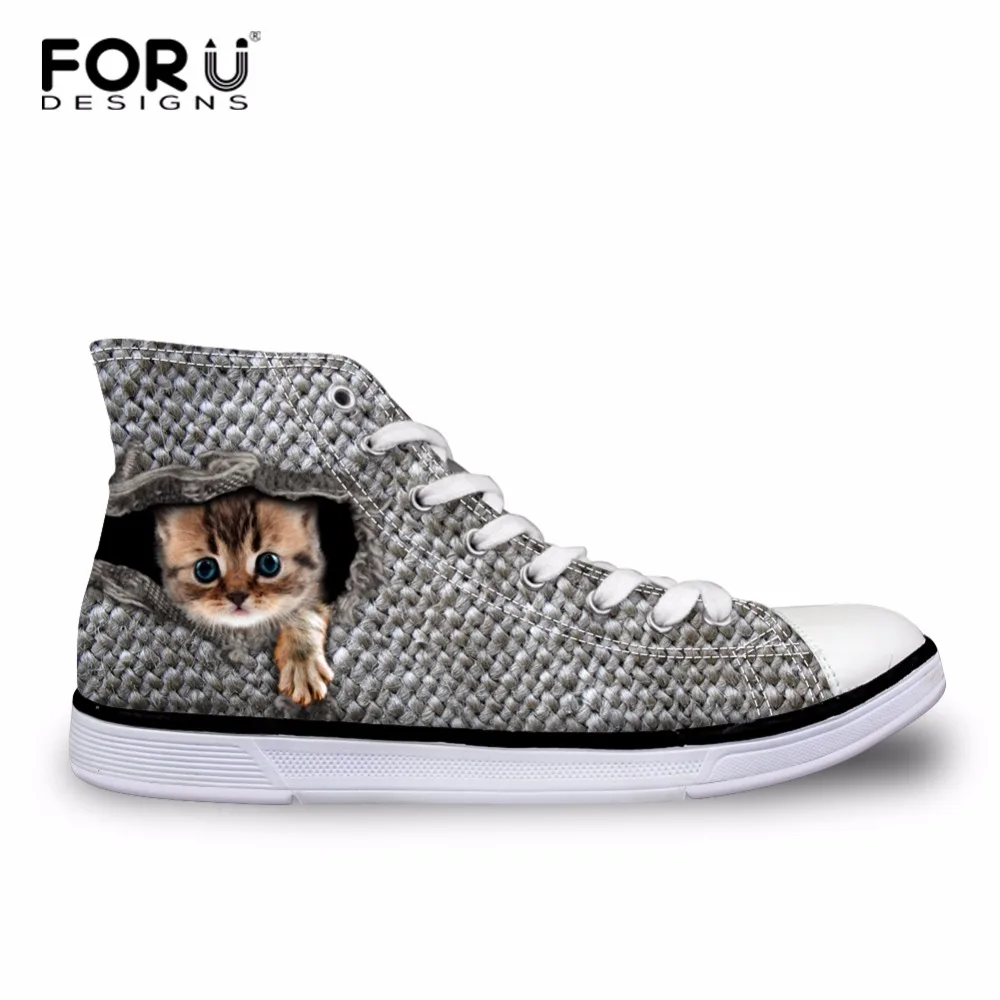 Женские холщовые туфли FORUDESIGNS с высоким верхом Вулканизированная подошва
