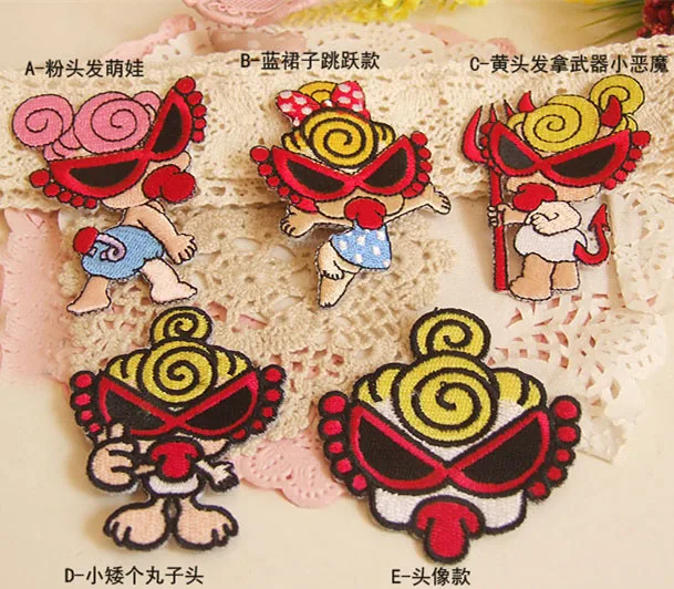 5 шт. японский мультфильм истерика мини Ткань Патч Аппликация Детский свитер