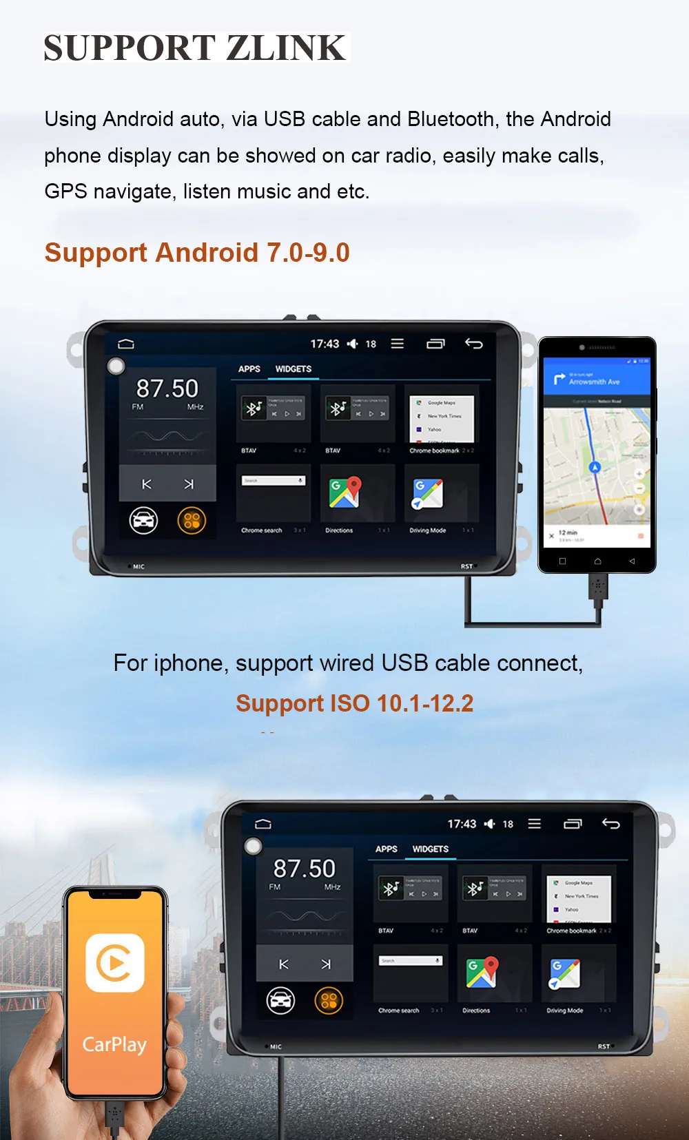 ARKRIGHT 9 ''4+ 32 ГБ 2 din автомагнитола аудио стерео для Volkswagen VW Seat/skoda Passat B6 Android gps навигация мультимедийный плеер