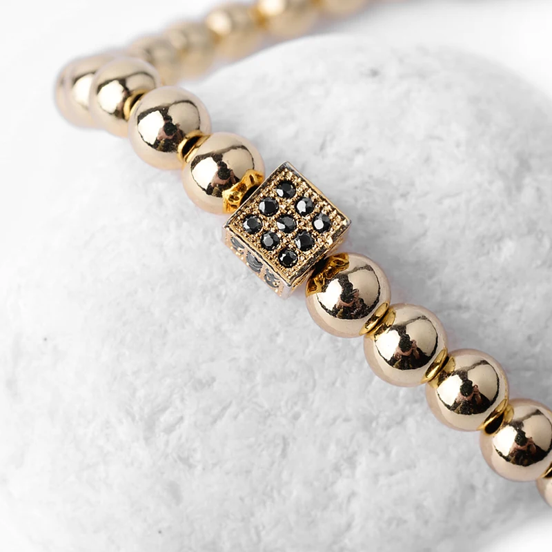 Модные ювелирные изделия квадратный Циркон бисером Веревка Плетеный