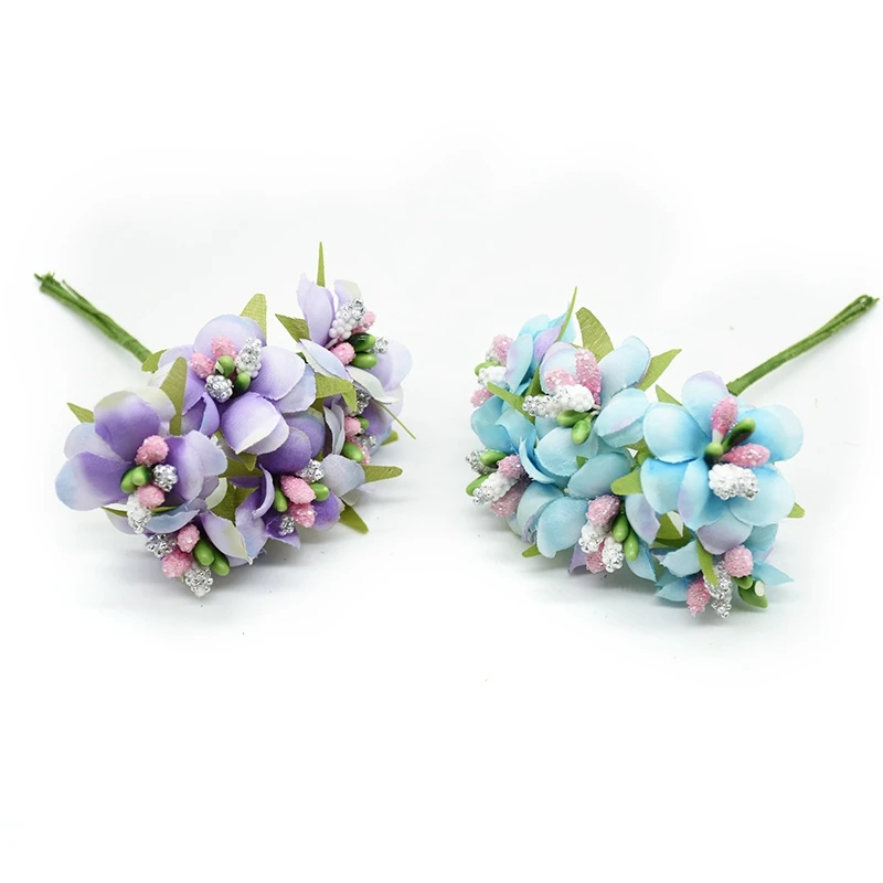 Artificial flowers fake Cherry blossoms for home wedding decoration accessories stamen diy gifts christmas garland silk flower | Дом и сад