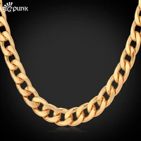 heavy chain necklace for men cuban chains blackrose gold color jewelry collier n409