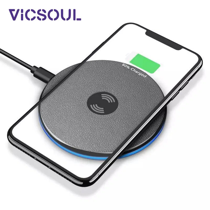 Беспроводное зарядное устройство VicSoul QI для iPhone 8/X/XR/XS/MAX Samsung Galaxy S9 S8 S7 S6 5 V/1A