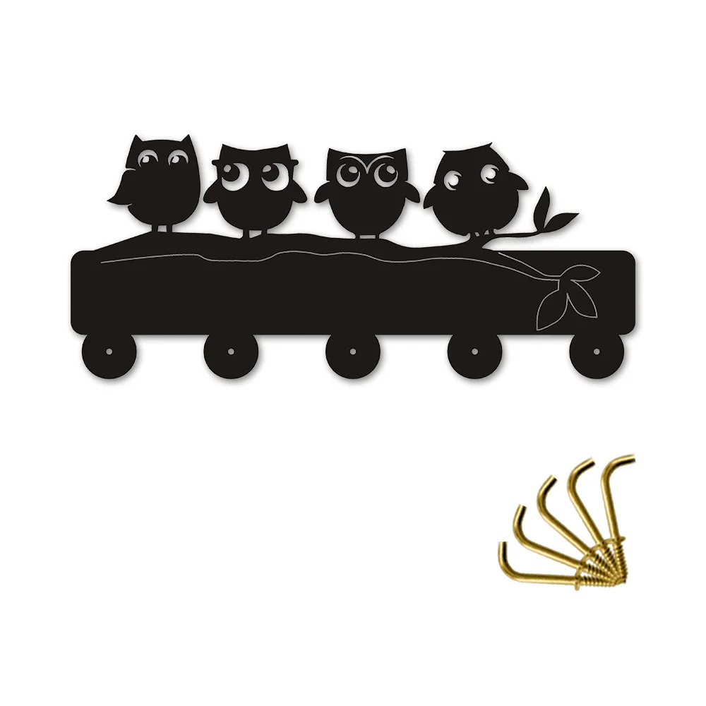 

Night Owl Wall Art Decor For Kids' Room Night Owl Wildlife Animal Decorative Wall Hooks Hanger Handbag Keyring Holder