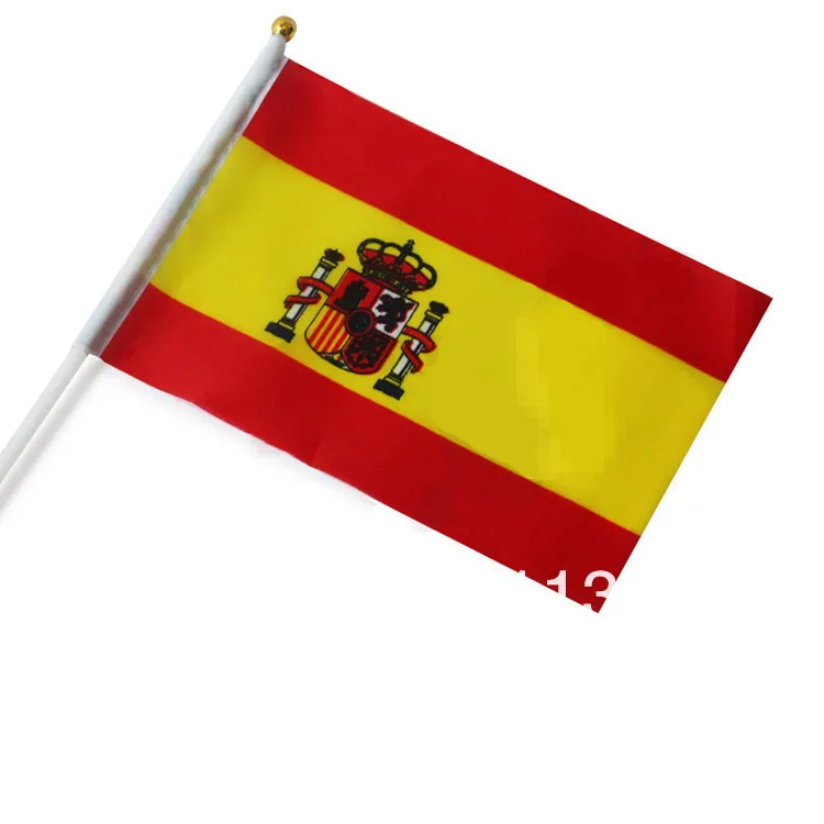 Spain 14*21 см полиэстер материал маленькие Национальные флаги Испания Италия Франция Бельгия Германия флаги хорошего качества - Цвет: Spain