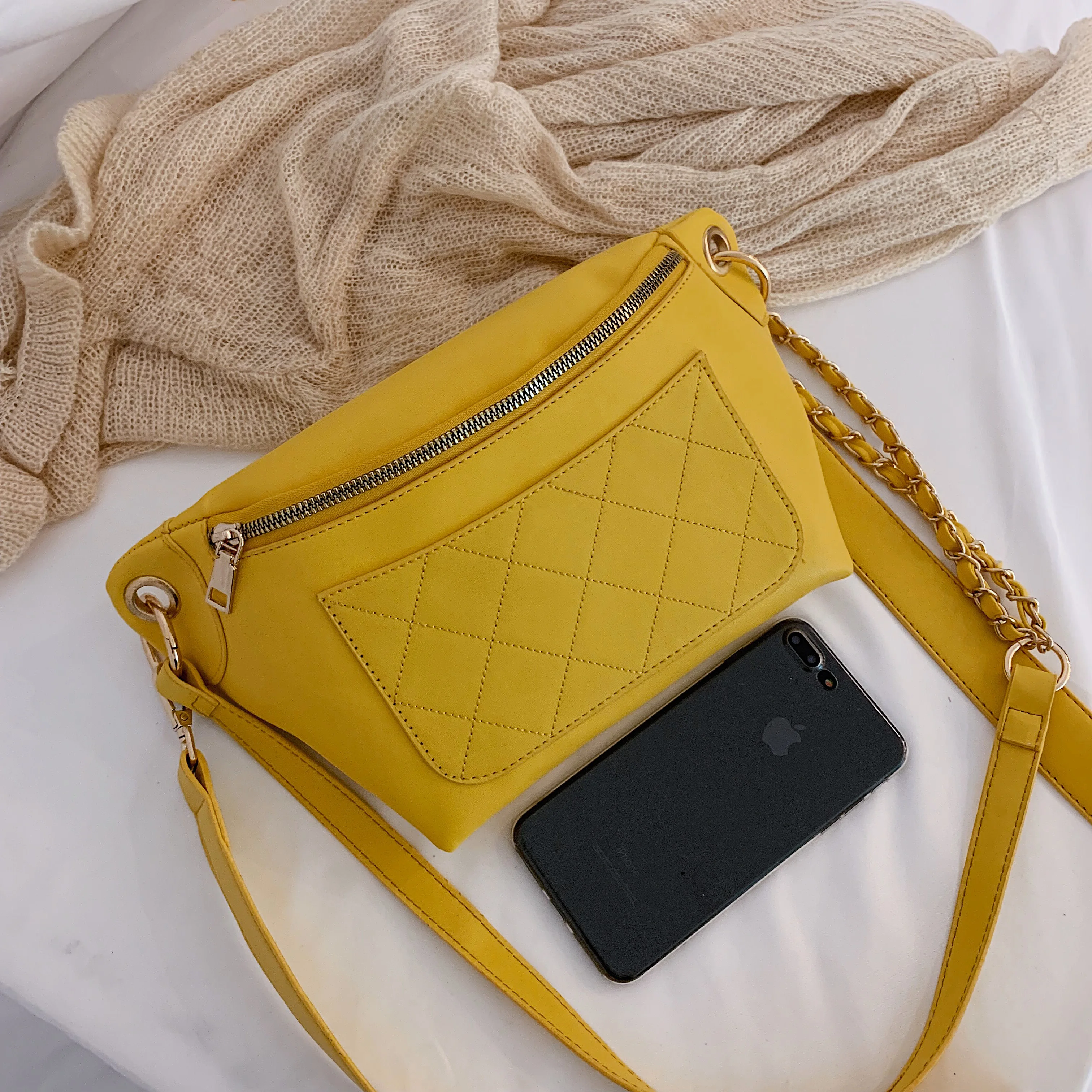 2019 женская сумка-мессенджер из искусственной кожи клетчатая браслет модная