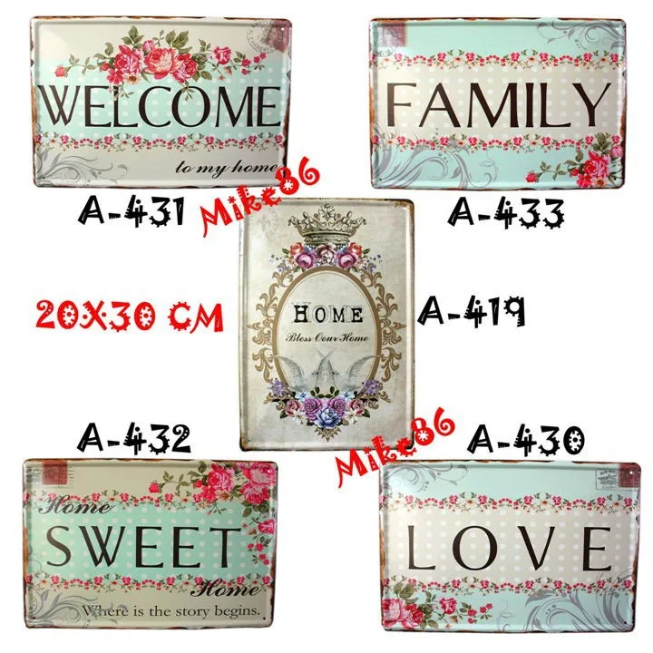 

[ Mike86 ] Vintage House Metal Signs Decor Wall art decor 2014 HOT House Cafe Bar Antique Tin Sign RA-025 Mix order 20*30 CM