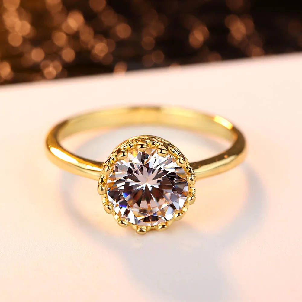 Модные кольца оптовая продажа Королевская корона круглые с имитацией вечности