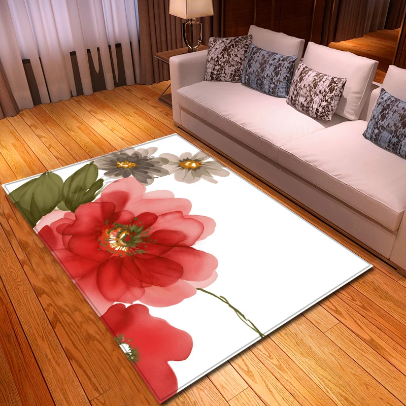 3D Цветочный ковер для гостиной украшение большой зоны коврики спальни мягкий