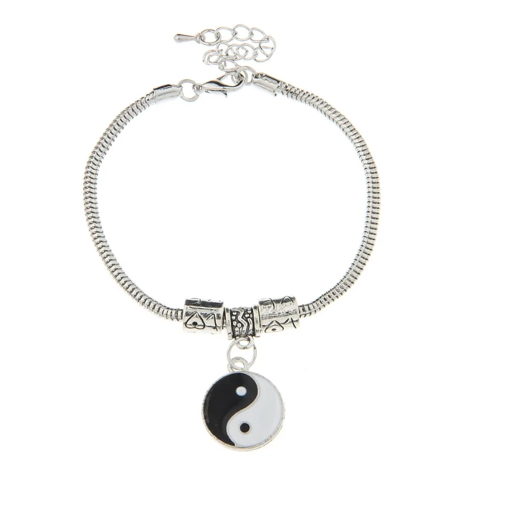 Новые простые белые черные браслеты Сплетницы тайчи Инь Янь для семьи женщин