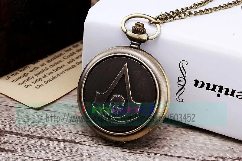 100 шт./лот эксклюзивные ретро карманные часы Skullcandy Бронзовый Цвет Череп головки