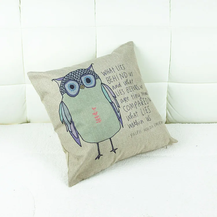 Составные белье сова подушка автомобиля подушки главная диван наволочки не