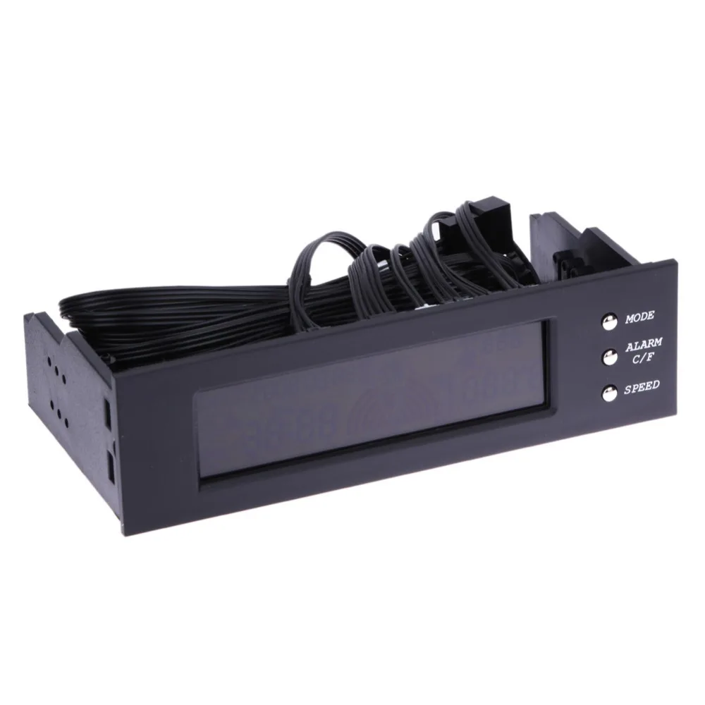 Новый 5 25 &quotдюймовый Bay Передняя ЖК панель 3 вентилятора регулятор скорости ЦП