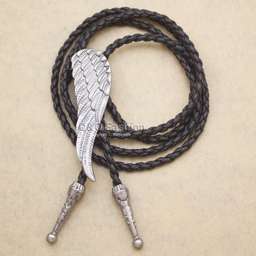 Западная Ретро Посеребренная Крыло ангела-хранителя кожа Rodeo Bolo Bola галстук