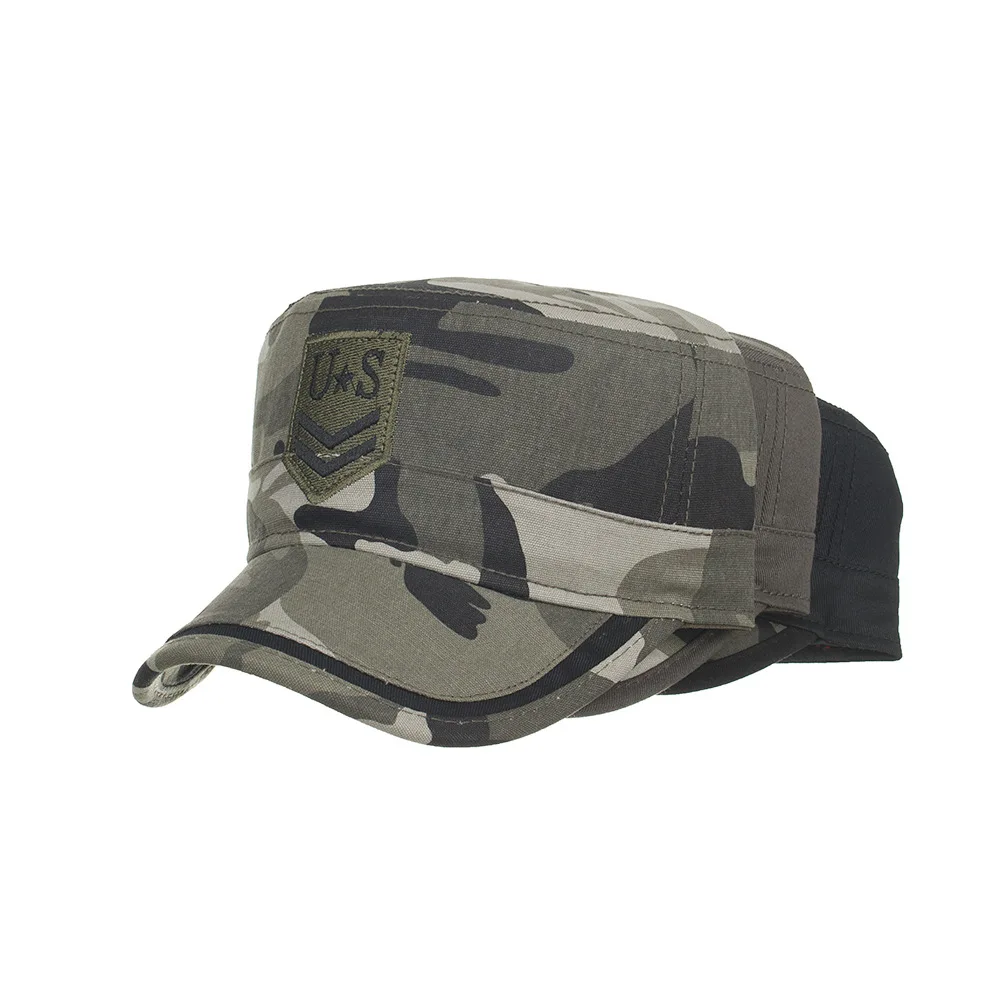 [SUCKCOOM] Classic Vintage Flat Top Mens Outdoor Sports Caps Camouflage Hat Adjustable Fitted US Army Cap Military Hats For Men |
