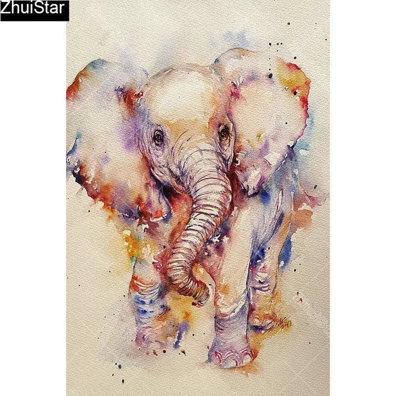 Полноразмерная Алмазная 5D картина сделай сам вышивка Слон мозаика для вышивки