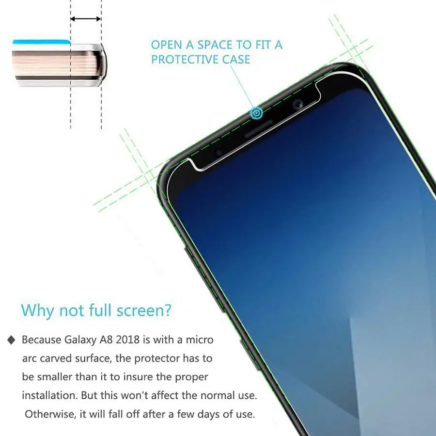 Закаленное стекло 9h чехол для Samsung Galaxy A3 2016 A5 A7 2017 Экран протектор A6 A8 плюс 2018 |
