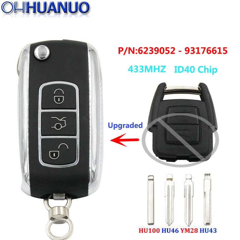 Обновлен флип дистанционный ключ-брелок от машины 433 МГц ID40 чип для Защитные