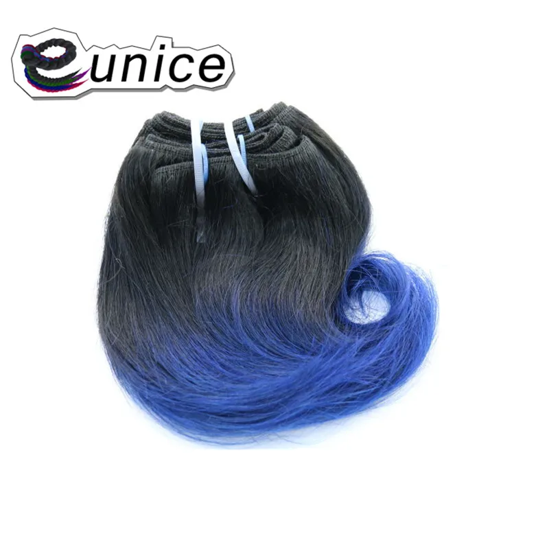 Ombre Bob прическа синтетические волосы объемной волны прядь коротких волос " дюймов темные корни Цветной Two Tone T1B/розовый/блондин/фиолетовый/ошибки волосы евники