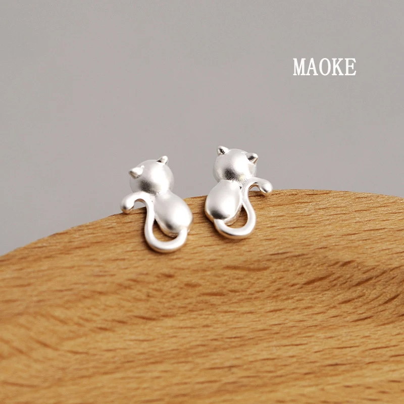 Promotions Art Fresh Cat 925 Tremella Nails Simple Cute College Wind Fashion Jewelry for Women's Gifts | Украшения и